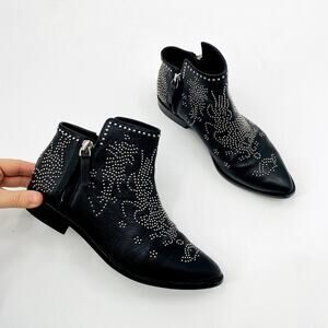 Mercer Edit Black Studded Western booties